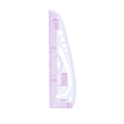 Miniatura 5 de Juego de 4 reglas de patrón de costura, juego de reglas curvas de ropa con métrica transparente flexible, para diseñadores, sastres, principiantes