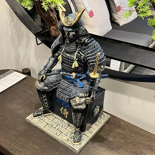 Miniatura 9 de LOOYAR Estatua de guerrero samurai antiguo medieval zombi de resina, figura decorativa artesanal para sala de estar, porche, oficina, escritorio