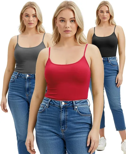 Miniatura 373 de Emmalise Camisola larga casual básica para mujer, con tirantes ajustables, top en capas