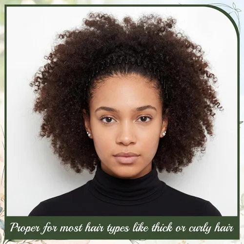 Miniatura 5 de Shappy 9 piezas de peine elástico circular completo de plástico flexible peine de círculo elástico diadema para el cabello para mujeres y niñas
