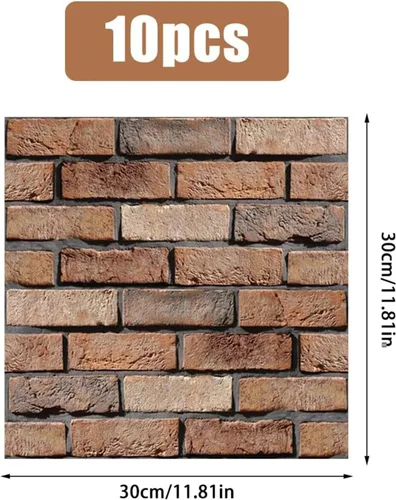Miniatura 3 de Panel de pared decorativo 3D, paneles de pared de ladrillo sintético, espuma impermeable autoadhesiva, para decoración de pared interior, decoración