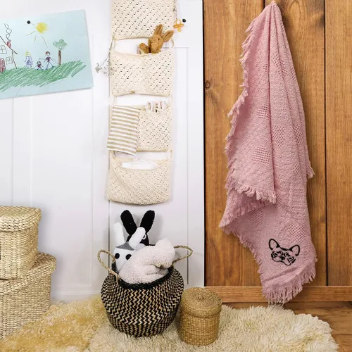 Miniatura 4 de Ropa de cama de bebé, mantas de bebé para niños y niñas, silueta de bulldog francés de algodón