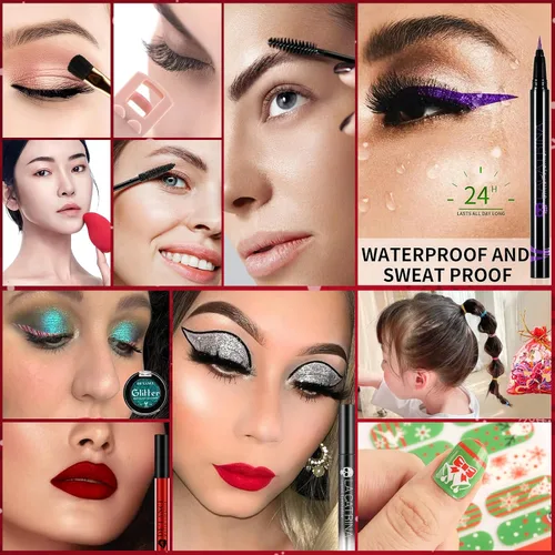 Miniatura 4 de Calendario de Adviento de maquillaje 2026, kit de regalo de maquillaje sorpresa de Navidad de DE'LANCI para mujeres, calendario de cuenta regresiva