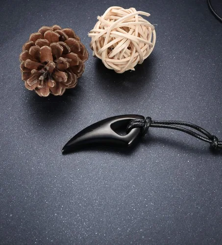 Miniatura 5 de Jstyle Juego de 2 collares con dije de acero inoxidable para hombre con punta de lanza y dientes de lobo