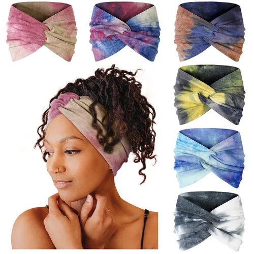 Miniatura 13 de Tobeffect Diademas extra anchas de 7 pulgadas para mujer, diadema grande y gruesa para la cabeza, bandana bohemia para cabello de mujer, banda