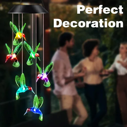 Miniatura 2 de Regalos para mamá de hija, hijo, esposo, campanillas de viento LED solares de colibrí para interiores y exteriores, el mejor regalo para el día