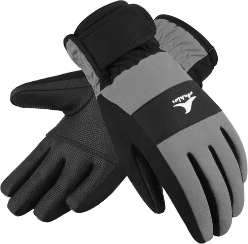 Achiou Guantes de esquí para niños, guantes de nieve impermeables de invierno para niños, guantes de snowboard cálidos para pantalla táctil, para