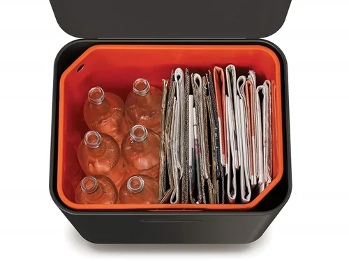 Miniatura 9 de Joseph Joseph Totem Max 60 litros/15.85 galones, recipiente de separación y reciclaje de desechos de cocina con filtro de olor y recipiente Negro