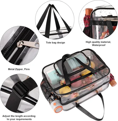 Miniatura 5 de Bolsas transparentes aprobadas para estadios, bolsa transparente + correa para el hombro, bolsa transparente grande