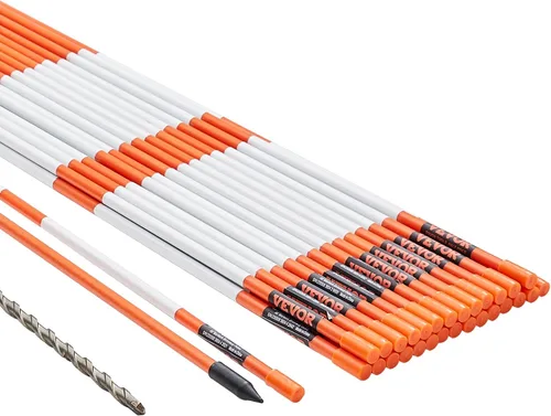 Miniatura 9 de VEVOR Marcadores de entrada, 50 PIEZAS 48 pulgadas, 0.31 pulgadas de diámetro, postes de fibra de vidrio naranja con cinta reflectante para nieve