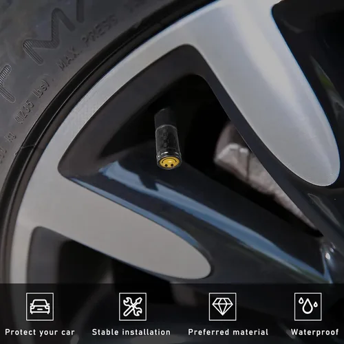 Miniatura 4 de Ziciner 4 piezas de cubiertas de tapones de válvula de neumático, tornillos de cubierta de tapón de aire de rueda de carbono para llantas de auto