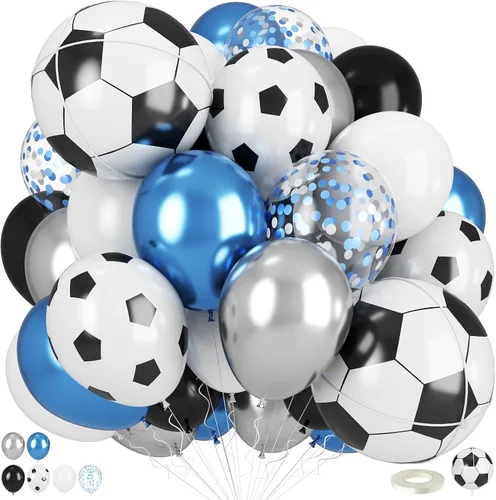 Miniatura 21 de Globos azul marino y dorados, 50 piezas de globos de confeti azul marino perla doble relleno blanco arena metálico cromado dorado de 12 pulgadas