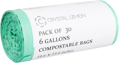 Miniatura 9 de Crystal Lemon - 30 bolsas biodegradables de 6 galones, resistentes y sin perfume, ideales para cocina, baño, patio y residuos de alimentos