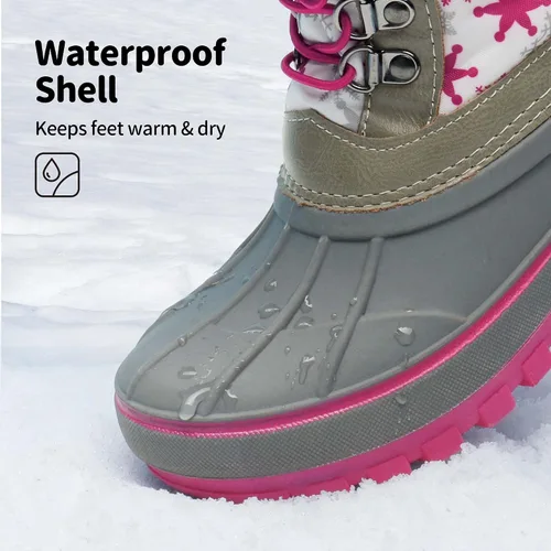 Miniatura 2 de DREAM PAIRS Botas de nieve, impermeables, con aislamiento, de invierno, para niño y niña