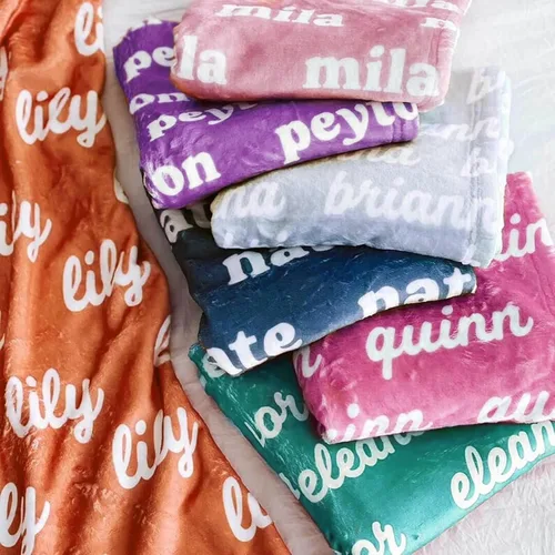 Miniatura 2 de Yofair Se envía al día siguiente, manta de bebé personalizada con nombre, manta personalizada con palabras de letras, manta de franela de felpa