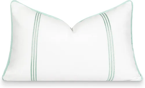 Miniatura 11 de Hofdeco Premium Solo funda de almohada lumbar para patio costero de otoño, 12 x 20 pulgadas, repelente al agua para patio trasero, sofá, borla