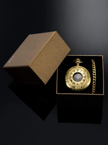 Miniatura 7 de Mudder - Reloj vintage de cuarzo para bolsillo con números romanos y cadena