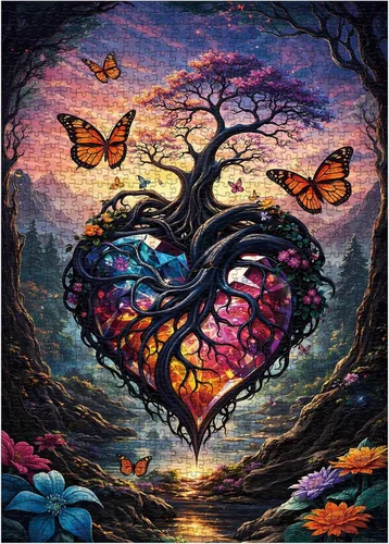 Miniatura 8 de Rompecabezas Coloridos de Árbol de Búho para Adultos de 1000 Piezas, Rompecabezas de Arte Divertido de Pájaros, Rompecabezas Difíciles de Animales