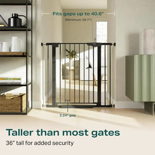 Miniatura 2 de Cumbor Puerta de bebé extra alta de 36 pulgadas para escaleras, puerta para perros de 29.7-40.6 pulgadas de ancho para puertas, puertas de mascotas