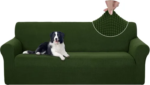 Miniatura 26 de U-NICE HOME Funda elástica para sofá, lavable, protector de muebles para sofá de 3 cojines, apta para mascotas (sofá, gris)