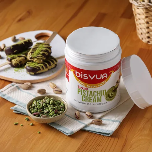 Miniatura 9 de BISVUA Mantequilla de Pistacho Premium (30%), 1 kg (2.2 lb.) - Mantequilla y Untable de Pistacho - Perfecto para el Kit de Barra de Chocolate Viral