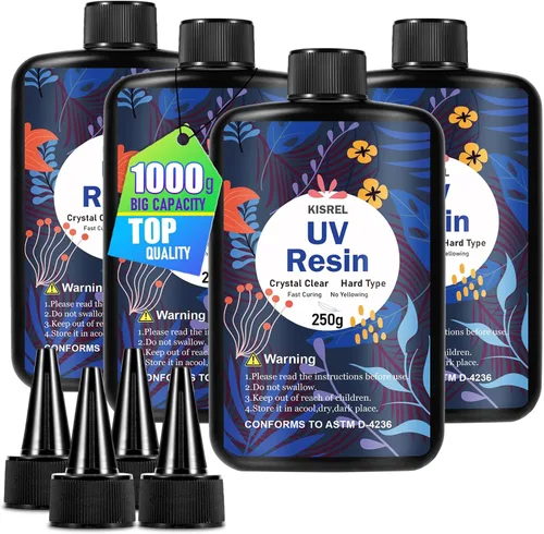 Miniatura 10 de KISREL Resina UV de 3.53 oz – Kit de resina UV mejorado, tipo duro, transparente, curado ultravioleta, resina epoxi UV para manualidades de joyería