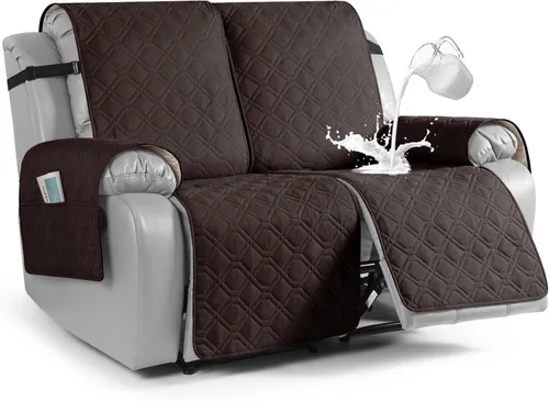 Miniatura 13 de VANSOFY Funda impermeable para sofá reclinable, lavable, funda para sofá reclinable de 1 pieza, protector de muebles con correas elásticas, bolsillo