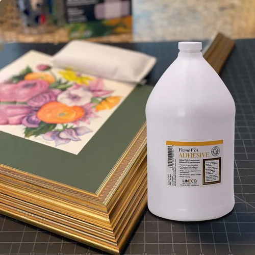 Miniatura 5 de LINECO Adhesivo de PVA, pegamento para marcos de fotos, madera o MDF, se seca transparente y flexible, 1 galón, ideal para enmarcar tableros