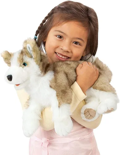 Miniatura 5 de Folkmanis Marioneta de mano Wolf Pup, gris, blanco, negro, 1 EA
