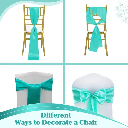 Miniatura 218 de mds - Lote de 10 lazos de satén para sillas de boda y eventos, para decoración de fiestas, 30 colores, Satin, 10 Verde oliva