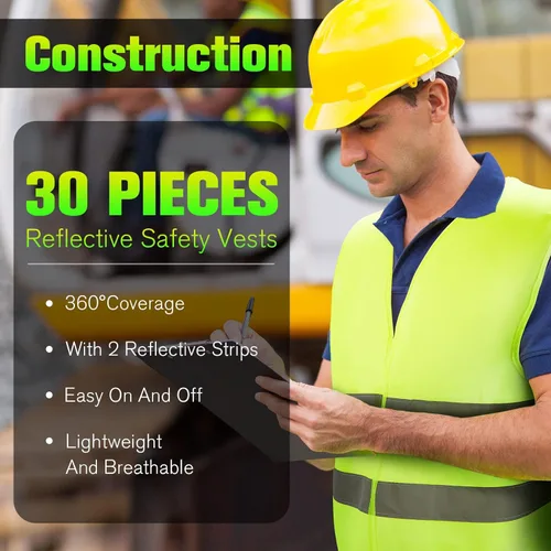 Miniatura 7 de JaGely Chaleco de seguridad de alta visibilidad, chaleco de seguridad de malla reflectante a granel para hombres y mujeres, trabajo, ciclismo