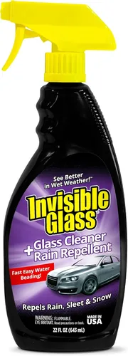 Invisible Glass 92184 Clean & Repel – Limpiador de Vidrios y Repelente de Lluvia en Spray, Limpia Parabrisas Exteriores, Repele Lluvia, Aguanieve,