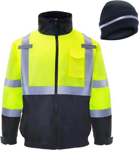 Miniatura 9 de JORESTECH Chaqueta y gorro de seguridad reflectante de alta visibilidad impermeable ANSI