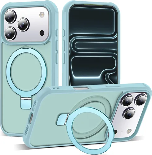 Miniatura 149 de SKYLMW – Funda compatible con iPhone 12 Pro Max y iPhone 13 Pro Max con soporte magnético invisible tipo anillo, fundas translúcidas para teléfonos