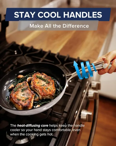 Miniatura 7 de Nuwave Lux - Colección de utensilios de cocina premium de 13 piezas, cerámica azul Duralon G11 de próxima generación, antiadherente, ultra duradero