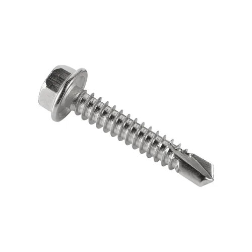 Miniatura 2 de Tornillos autorroscantes con cabeza hexagonal y arandela (Paquete de 100), tornillos Tek autorroscantes para chapa metálica, 410 de acero inoxidable