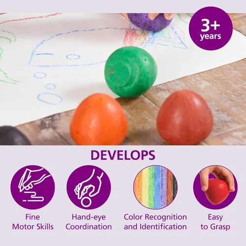 Miniatura 3 de Colorations Huevos de crayón gordito - Juego de 8 (artículo # CHUBEGG)