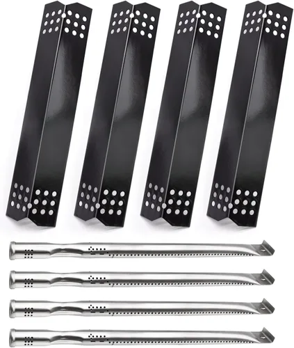 Piezas de repuesto para Nexgrill 720-0925P 720-0925 720-0882A 720-0896 720-0896B 720-0896E, paquete de 4 tubos de quemador y domadores de llama de