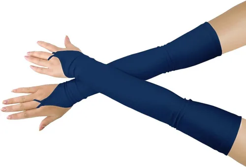 Miniatura 33 de Shinningstar Guantes largos de elastano elástico sin dedos sobre el codo para niñas y niños adultos