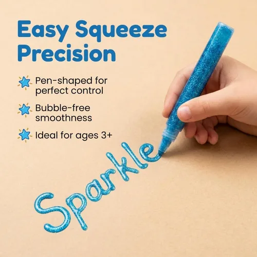 Miniatura 4 de Tassel Toppers Paquete de 10 barras de pegamento con purpurina no tóxicas lavables, bolígrafos de gel con purpurina para proyectos de arte, tapas