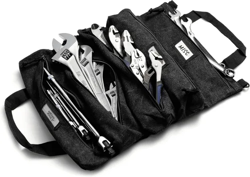 Miniatura 13 de Bolsa enrollable de herramientas oficial Voyager – Bolsa enrollable de 5 bolsillos fácil de transportar – Lona duradera de 20 onzas, cremalleras YKK