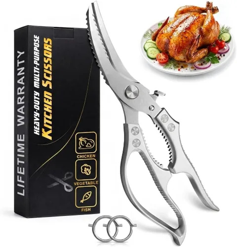 Miniatura 19 de Poultry Shears Heavy Duty Set of 2 – 3Cr13 Stainless Steel Style of Japanese Kitchen Scissors for Food, Detachable & Dishwasher Safe – Poultry
