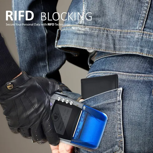 Miniatura 18 de Carteras plegables de cuero RFID hechas a mano para hombres en varios colores que ofrecen 9 tarjetas y 1 ranuras para identificación