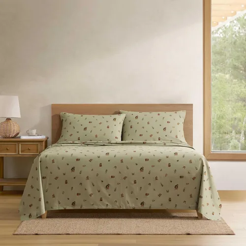 Miniatura 23 de Eddie Bauer - Sábanas tamaño Queen, juego de ropa de cama de percal de algodón, decoración del hogar crujiente y fresca (Canoe Lake Paddle, Queen)