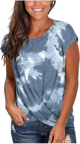 DASAYO Women's Cap Sleeve T-Shirts Cute Floral Fashion Tops Shirt Loose Fit Going Out Trendy Bohemian Blouses Summer Outfits