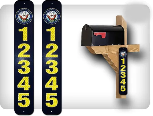 Miniatura 7 de Curb N Sign - Placas de números para buzón – 3 x 10 pulgadas hechas de aluminio reflectante de alta calidad – Números de buzón súper reflectantes