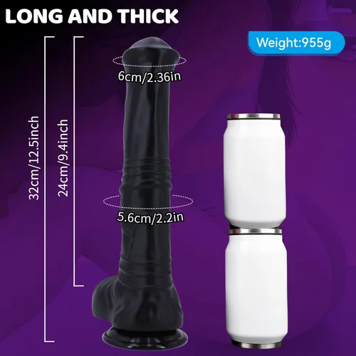 Miniatura 2 de Consolador de caballo de 12.5 pulgadas de largo, gran realista, pene monstruo, enchufe anal con ventosa, consoladores anales para punto G, juguetes