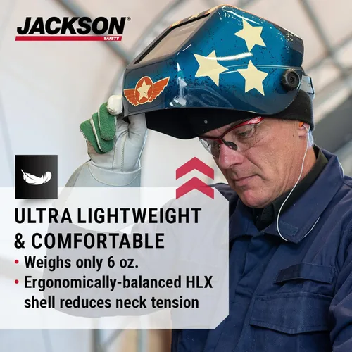 Miniatura 3 de Casco de soldadura Jackson Safety Insight, con auto oscurecimiento (46101), HaloX, ADF, con estampa Stars & Scars