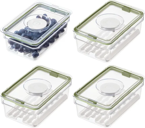 Miniatura 3 de iDesign The Fresh Collection - Contenedor de almacenamiento mediano corto para productos con bandeja de inserción, 5 pulgadas de largo x 8.1