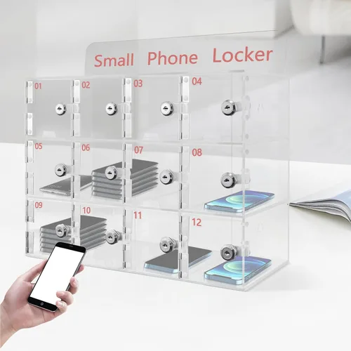 Miniatura 6 de Armario de almacenamiento para teléfono celular, armario transparente montado en la pared, gabinete de almacenamiento para teléfono celular, soporte